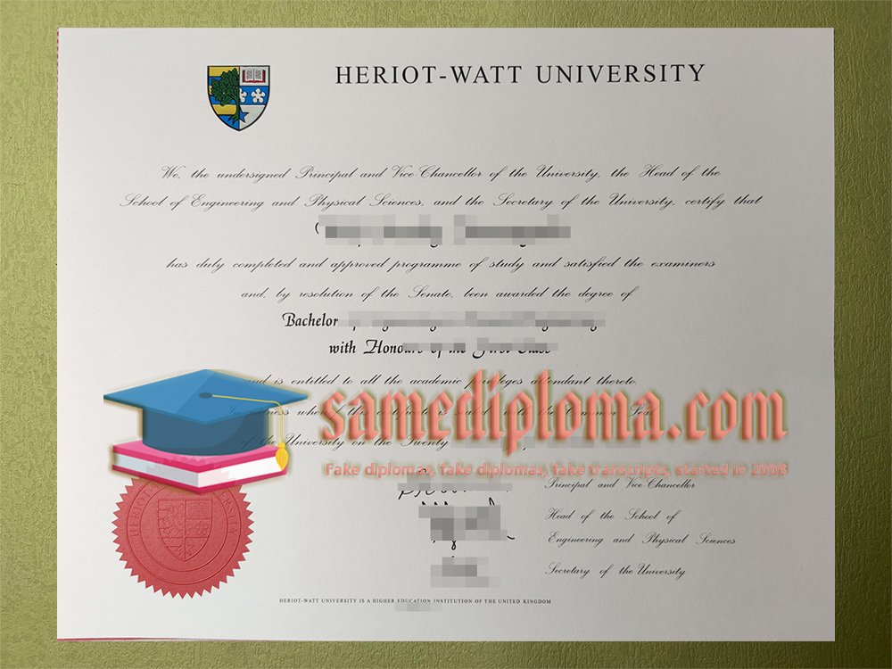 Heriot Watt University Degree Diploma
