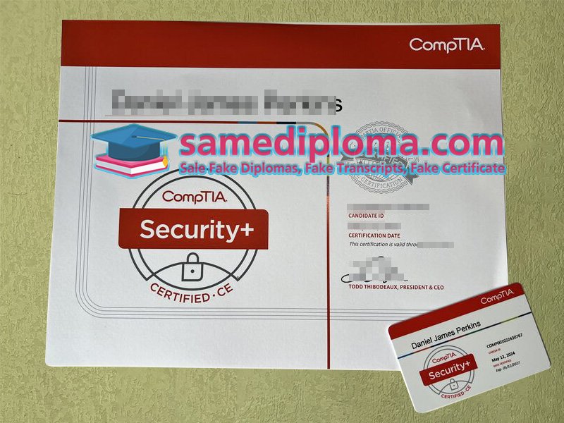 Comptia Security+ Certificate Comptia Security+ Certificate and Card