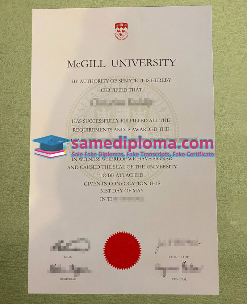 Buy McGill University Fake Degree