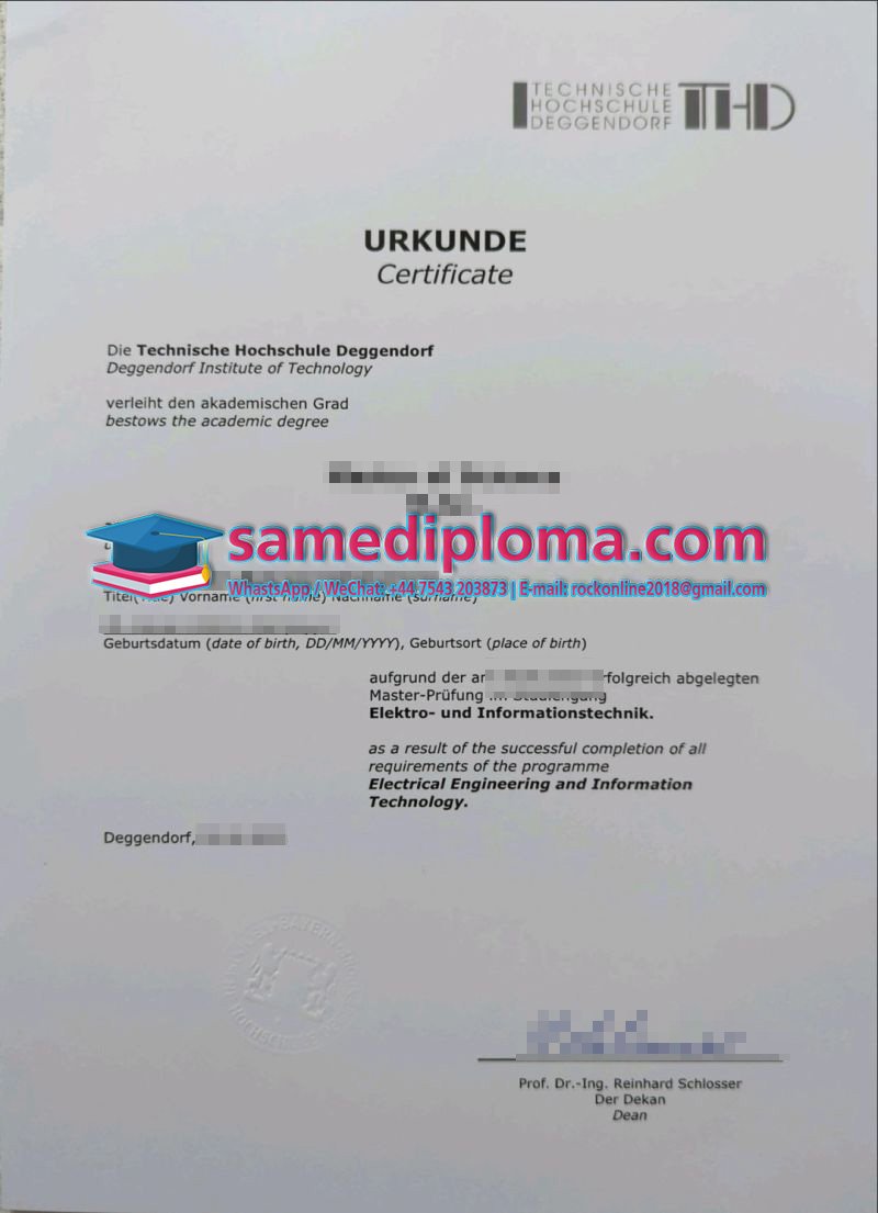Order Technische Hochschule Deggendorf THD Fake Urkunde