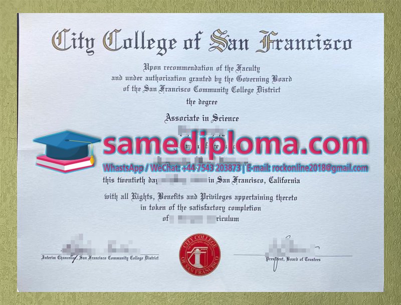 City College of San Francisco diploma for a job CCSF Fake Diploma
