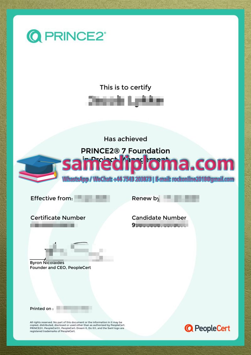 PRINCE2 Certificate