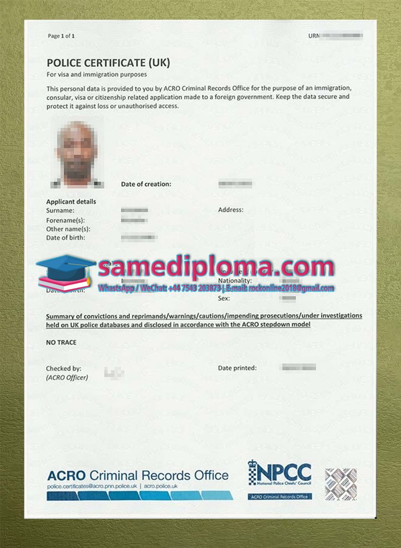 ARCO UK Police Certificate