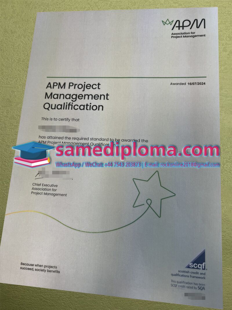 APM Certificate PMQ