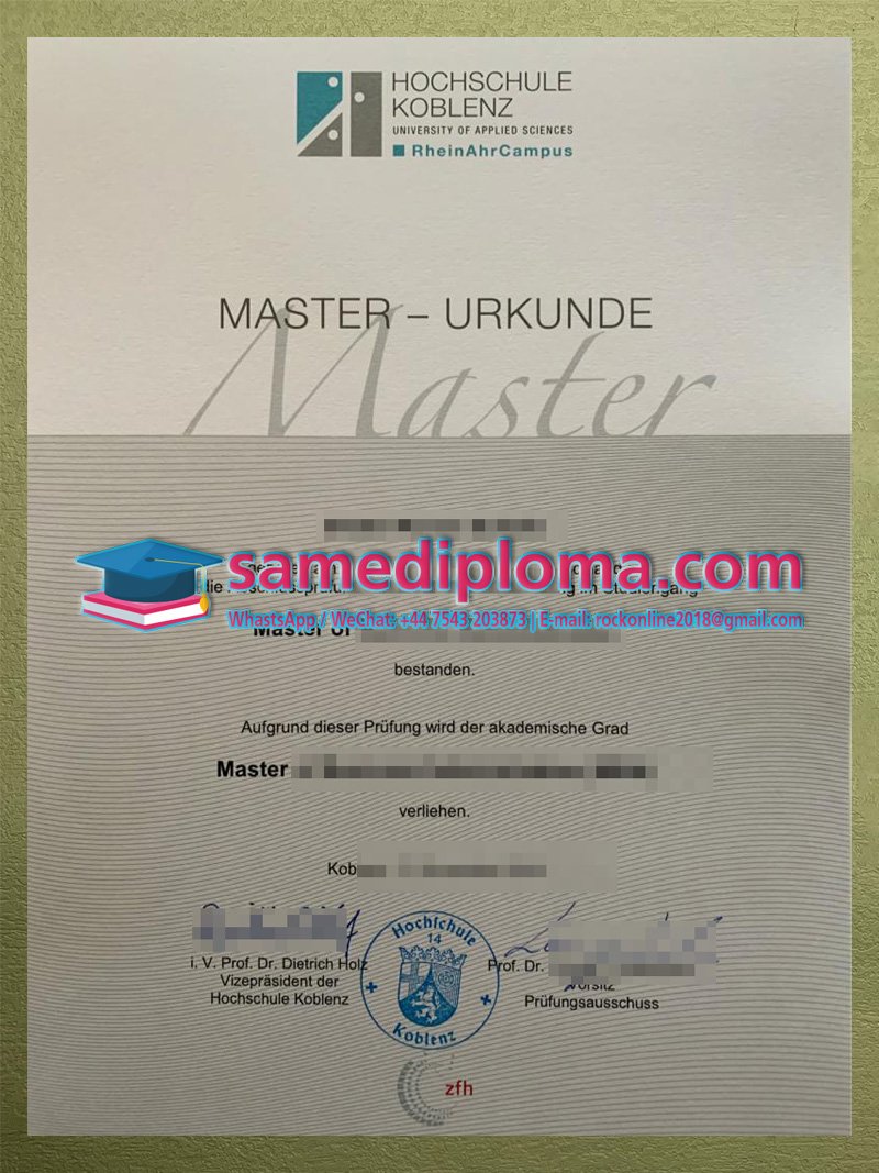 Hochschule Koblenz Master Diploma Hochschule Koblenz Master Diploma