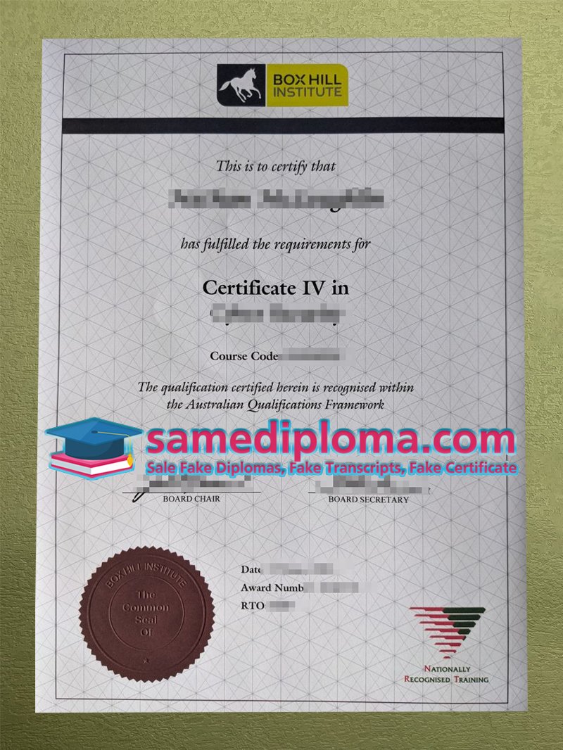 Make a Box Hill Institute Certificate online