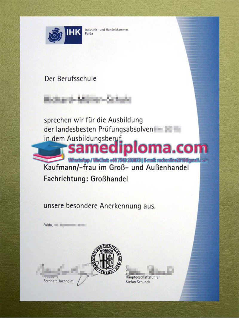 IHK Fulda Certificate