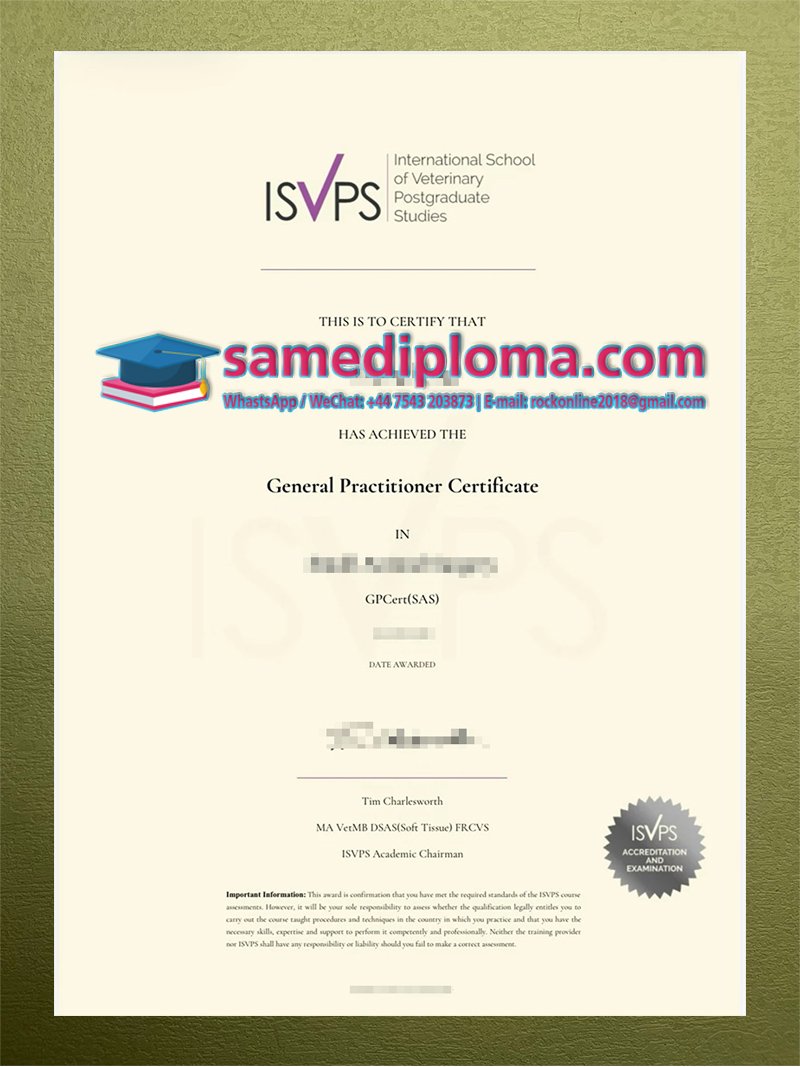 ISVPS Certificate