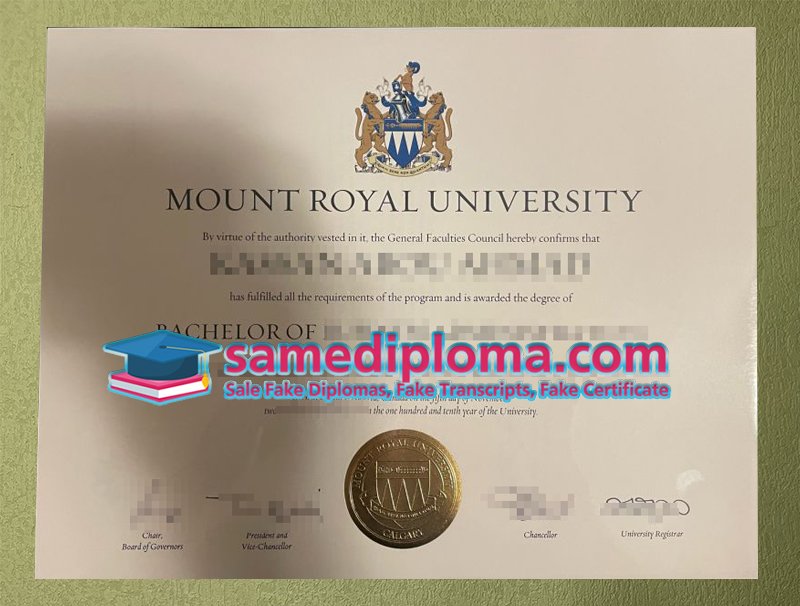 Mount Royal University Diploma