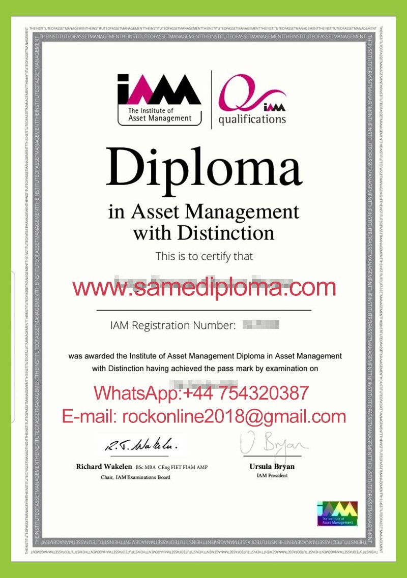 The Institute of Asset Management Diploma, IAM Diploma