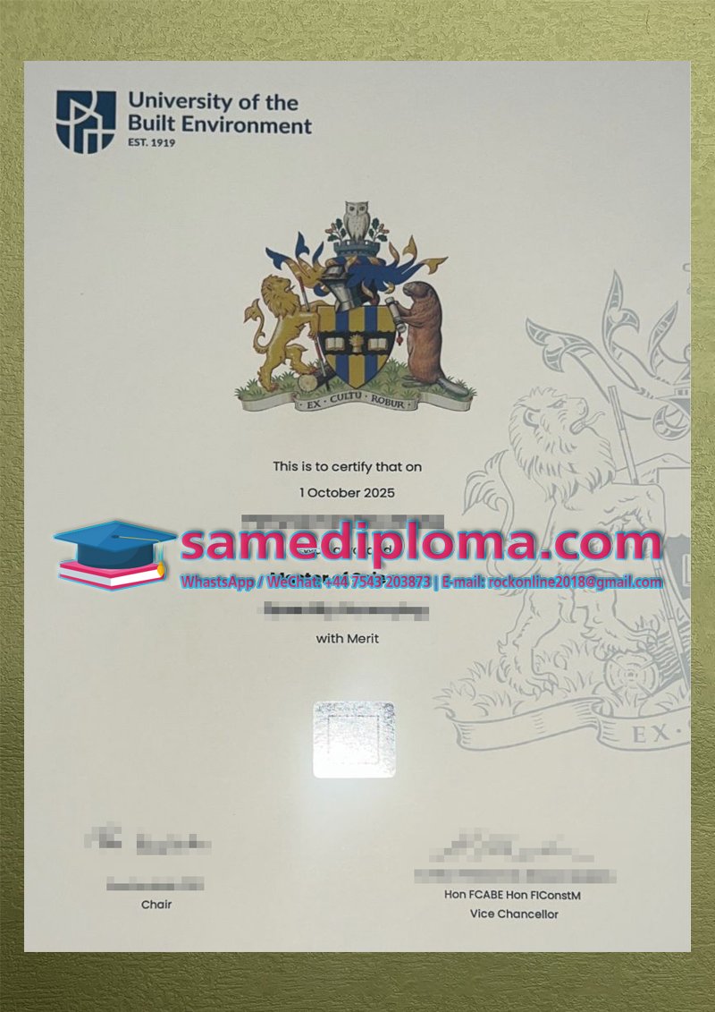 University of the Built Environment MSC diploma