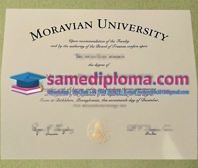 Moravian University Diploma